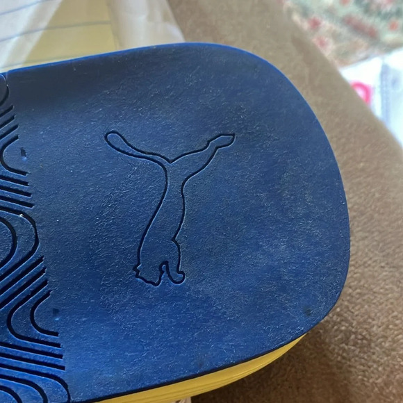 Puma Fendy Espadrille Slides Sulphur Spring/blue/black Slip on Sz 7 1/2 GUC - Picture 11 of 13